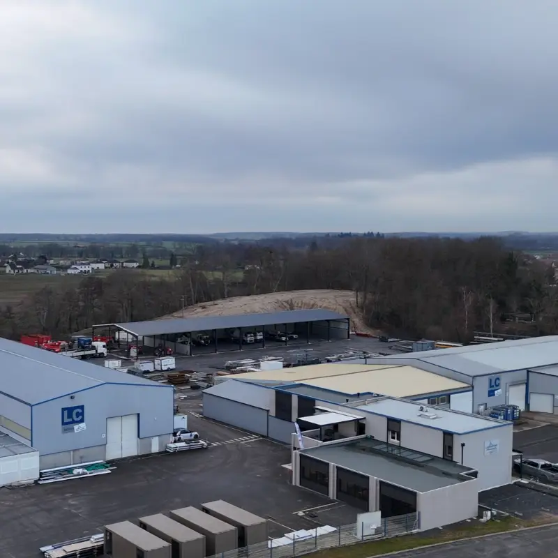 site industriel du Groupe Lamartine Construction dédié aux bâtiments agricoles industriels et animaliers